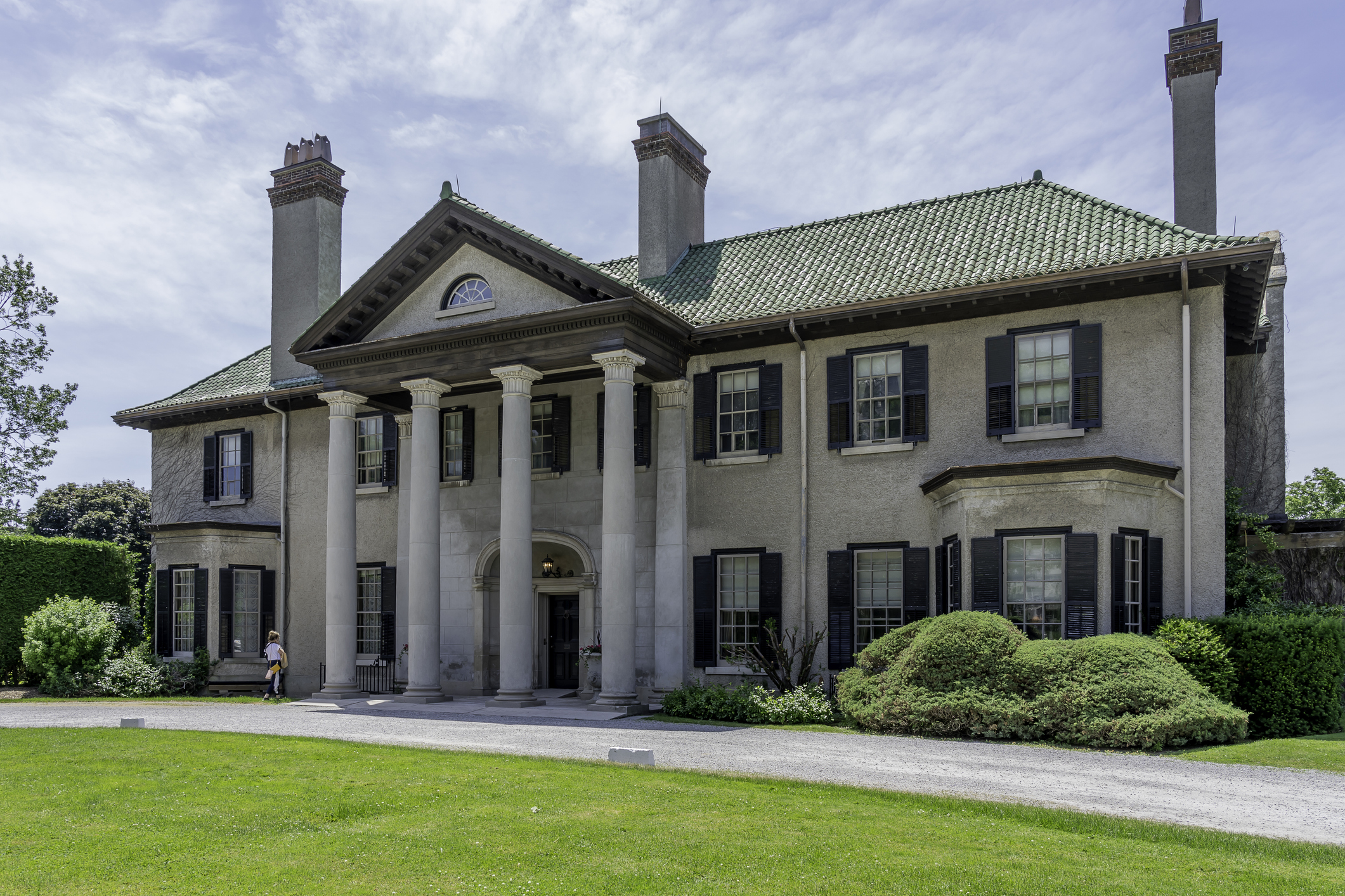 Oshawa, Ontario, Canada - July 01, 2019: Building at Parkwood Estate in Oshawa, Ontario, Canada. Parkwood Estate was the residence of Samuel McLaughlin, now is a a National Historic Site.