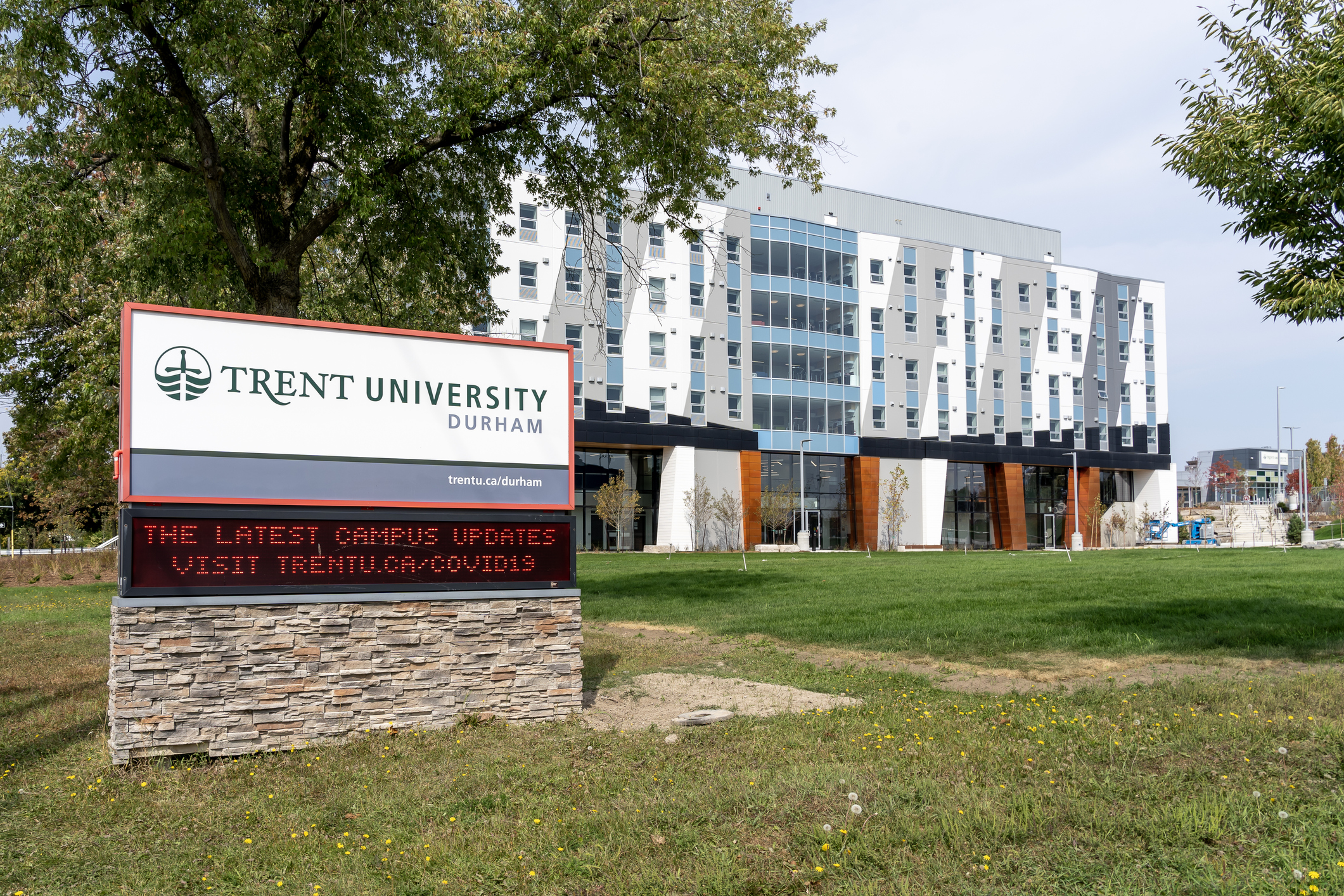 Oshawa, Ontario, Canada - September 26, 2020: Trent University Durham GTA is shown in Oshawa, Ontario, Canada on September 26, 2020. Trent University is a public liberal arts university.